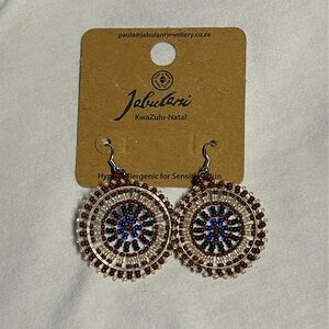 NWT South African Beaded Drop Earrings